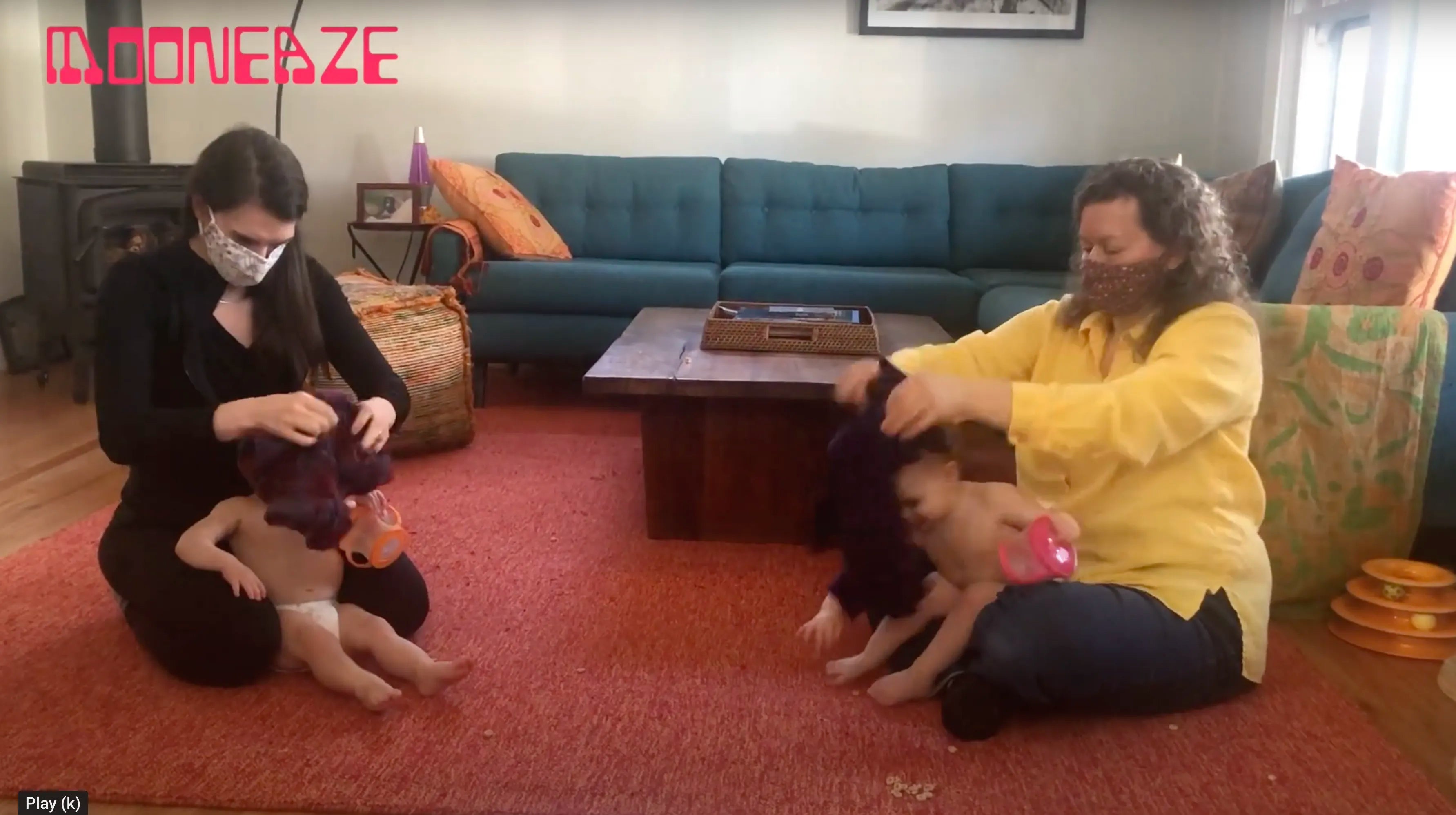 Load video: Race between swift handed mom and resourceful grandma. who can change baby the quickest?