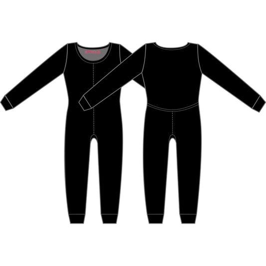 Performance Nylon Women's Black Base Layer Activewear | MoonEaze™-Union Suit-X-Small-Hagsters