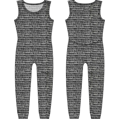 MoonEaze™ | Sleeveless Cotton Knit Women's Full Bodysuit-Full Bodysuits-Small-Piled Ebon-Hagsters
