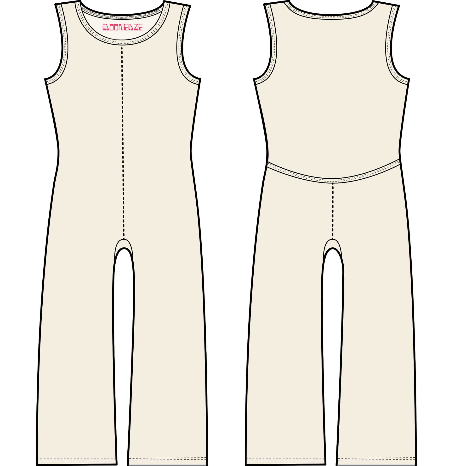 MoonEaze™ | Bamboo Oatmeal Sleeveless Women's Wide Leg Casual Jumpsuit-Jumpsuits & Rompers-Small-Solid-Hagsters