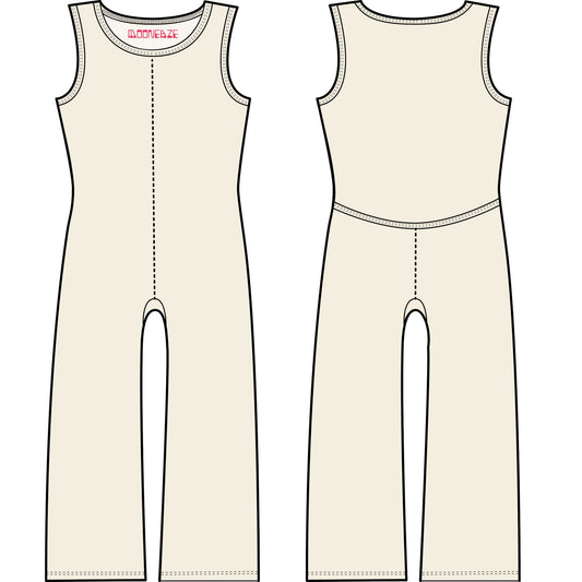 MoonEaze™ | Bamboo Oatmeal Sleeveless Women's Wide Leg Casual Jumpsuit-Jumpsuits & Rompers-Small-Solid-Hagsters
