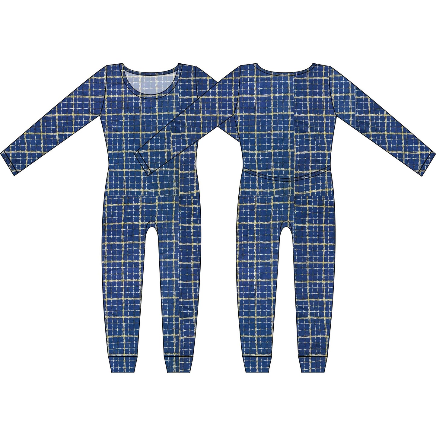 MoonEaze™ | Cotton Knit Women's Union Suit - Various Fun Prints-Union Suit-Small-Sea Plaid-Hagsters