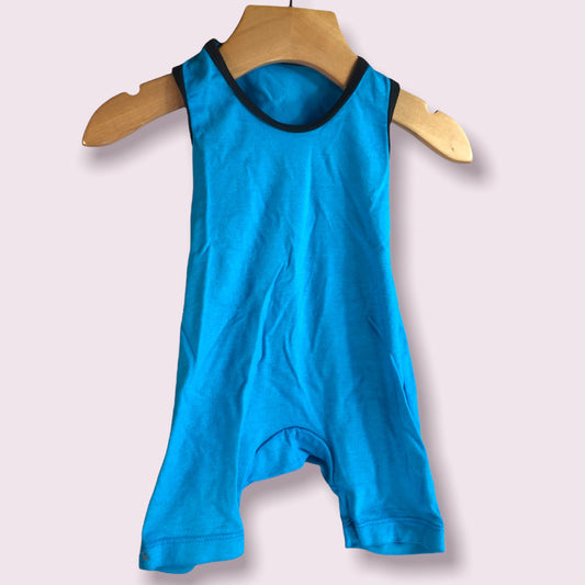 Hand-dyed Sleeveless Baby Rompers-Baby One-Pieces-0-3 months-Pool Blue-Hagsters